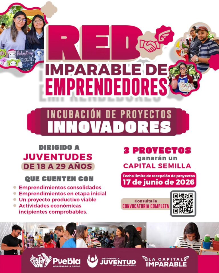 Gobierno de Puebla lanza convocatoria para emprendedores jóvenes con capacitación y capital semilla