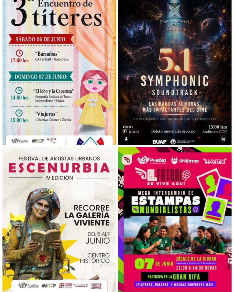 Puebla prepara fin de semana cultural con música, títeres, danza y cine de entrada libre Puebla prepara fin de semana cultural con música, títeres, danza y cine de entrada libre