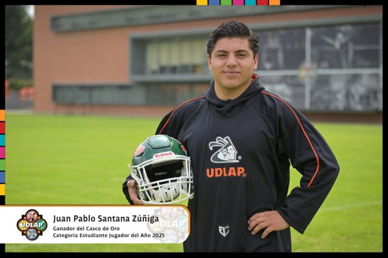 Juan Pablo Santana obtiene el Casco de Oro y consolida a Aztecas UDLAP como referente académico-deportivo