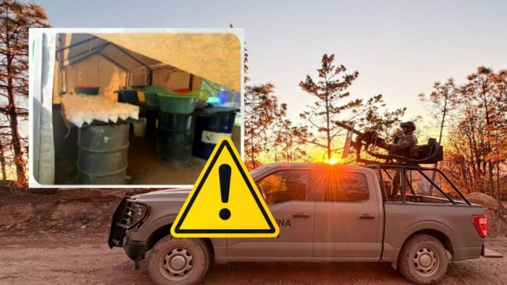 Operativo de aseguramiento de narcolaboratorio en Jopala, Sierra Norte de Puebla, con decomiso de sustancias y equipo para fabricación de drogas sintéticas