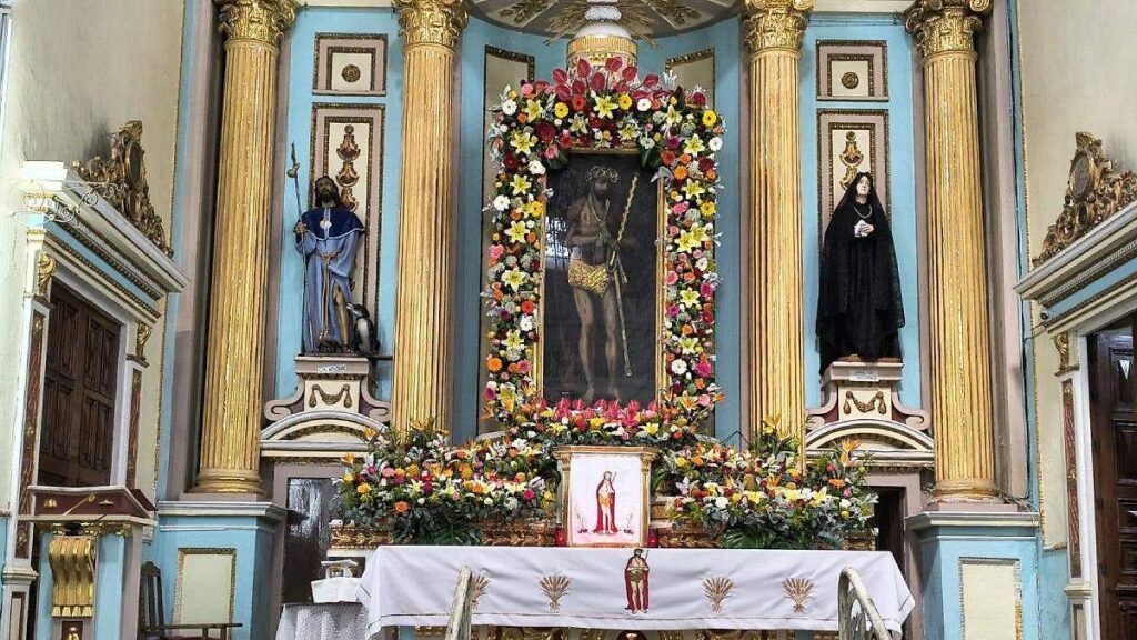 Fieles congregados en el Templo de San José durante la celebración del Señor del Justo Juez en Puebla