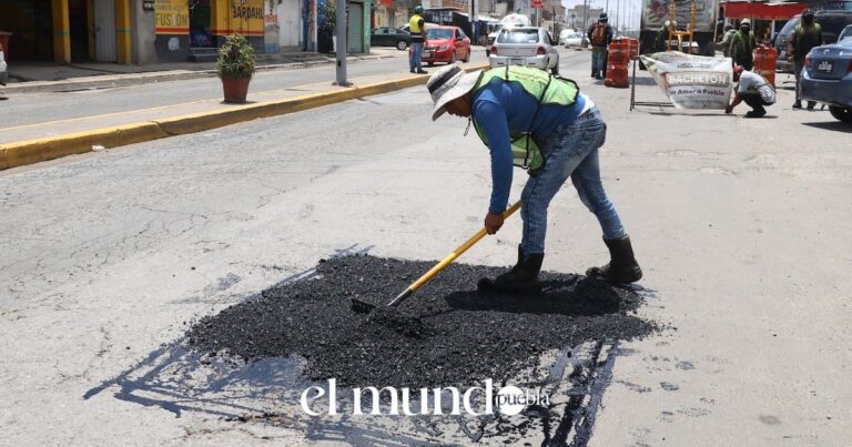 29.6 km de vías rehabilitadas en Puebla: 17,833 baches reparados
