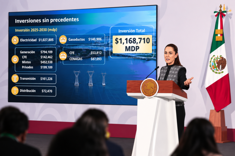 México prevé invertir 64,900 millones de dólares en energía hacia 2030 La presidenta de México, Claudia Sheinbaum, habla durante una rueda de prensa este miércoles en el Palacio Nacional de Ciudad de México.