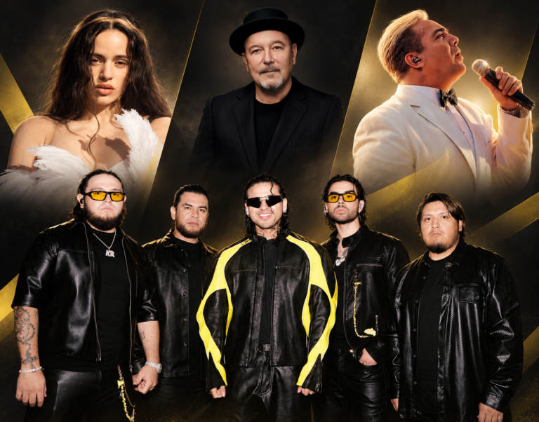 Combo de fotografías cedidas por Telemundo donde aparecen los cantantes Rosalía (i-arriba), Rubén Blades (c-arriba), Cristian Castro (d-arriba) y los integrantes de la banda Fuerza Regida que serán coronados este jueves con galardones especiales durante los Premios Billboard de la Música Latina que se estregarán en una gala en Miami.