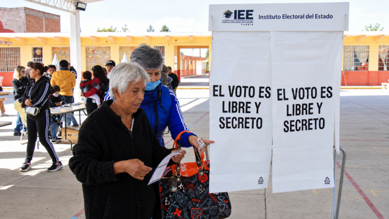 Casilla de votación en Puebla